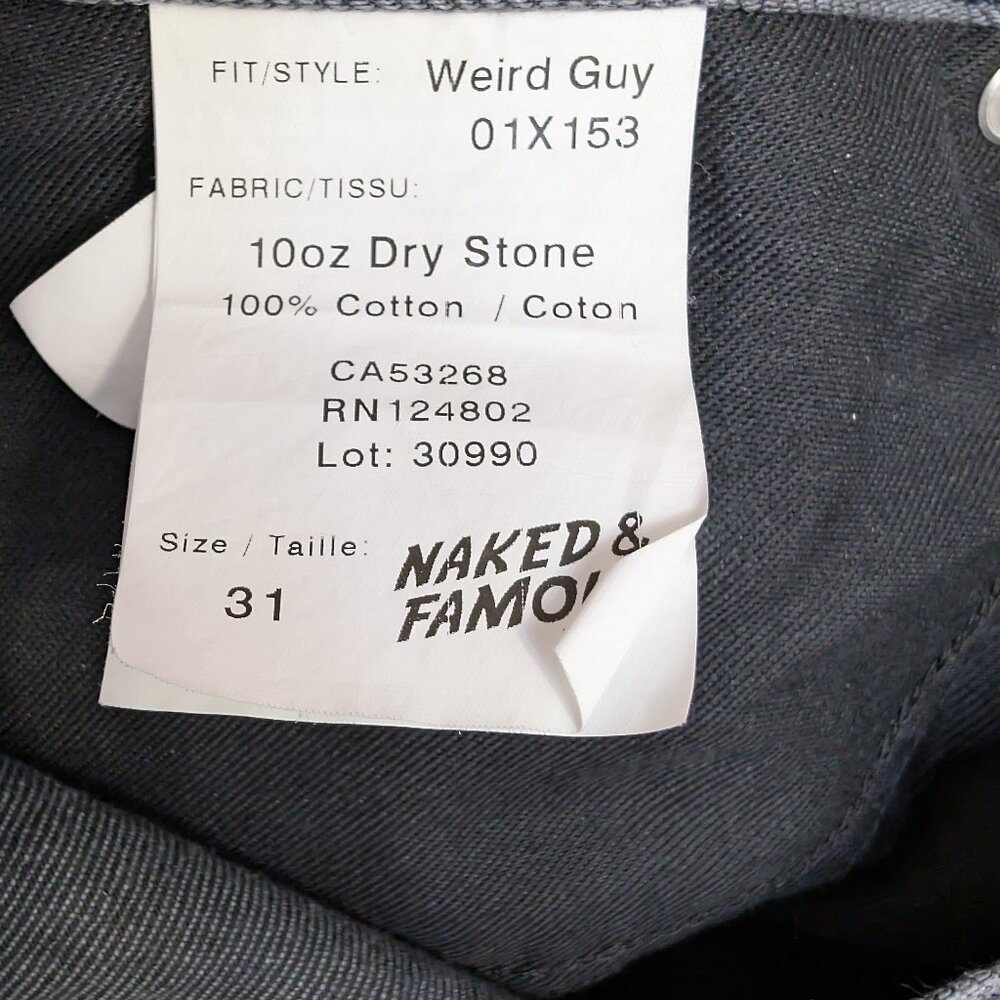 Naked And Famous Dry Stone Weird Guy Denim - Picture 1 of 6